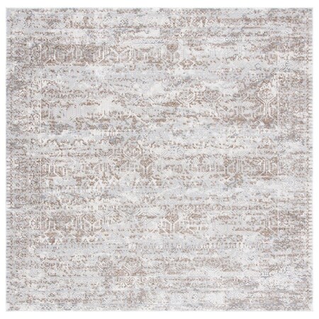Safavieh 6 ft. -7 in. x 6 ft. -7 in. Alhambra 600 Polypropylene Square Rug - Grey & Brown ALH625F-7SQ